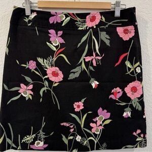 Rafaella Black A Line Skirt with Pink Floral